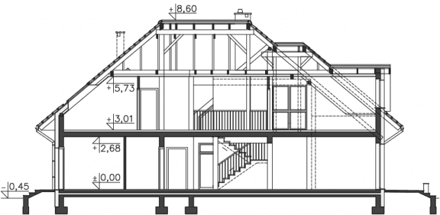 Rzut projektu Avalon VI (DCP206e) - Przekrój