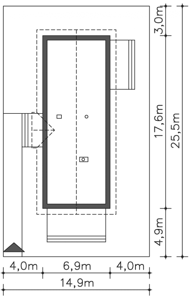 Rzut projektu Evora (LMB118) - Usytuowanie na działce