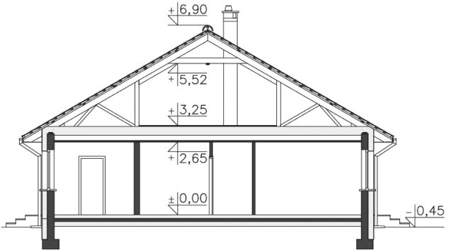 Rzut projektu Aosta II (DCB103a) - Przekrój