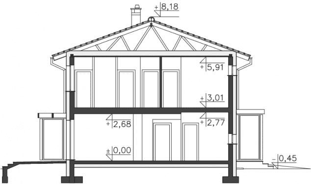 Rzut projektu Belfast VII (DCP268f) - Przekrój