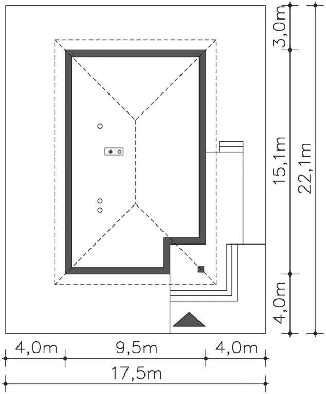 Rzut projektu Phoenix (LMB123) - Usytuowanie na działce