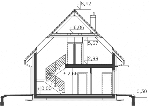 Rzut projektu Vigo III (DCP229b) - Przekrój