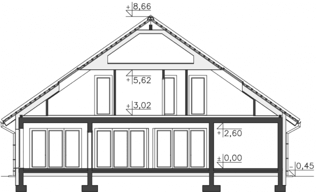 Rzut projektu Lagos VI (DCP117e) - Przekrój