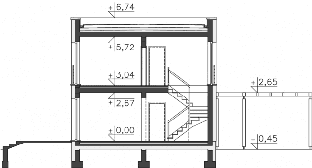 Rzut projektu Startup (DCP368) - Przekrój