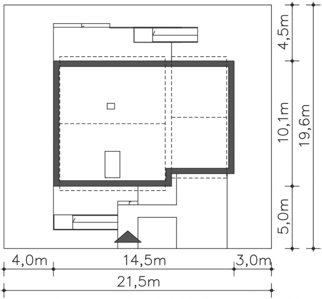 Rzut projektu Skagen III (DCP401b) - Usytuowanie na działce