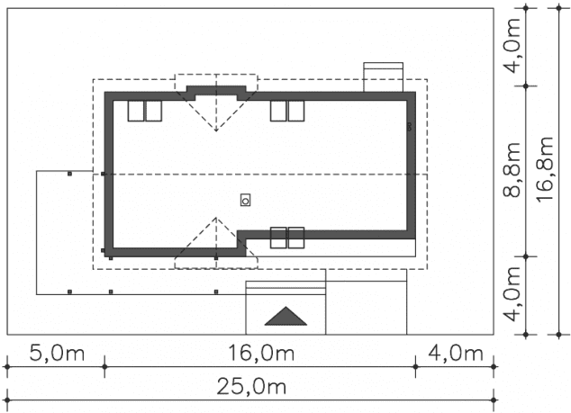 Rzut projektu Tokio VII (DCP190f) - Usytuowanie na działce