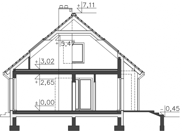 Rzut projektu Ostenda (LMB141) - Przekrój