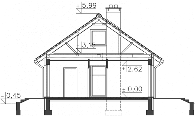 Rzut projektu Corte IV (LMB62c) - Przekrój