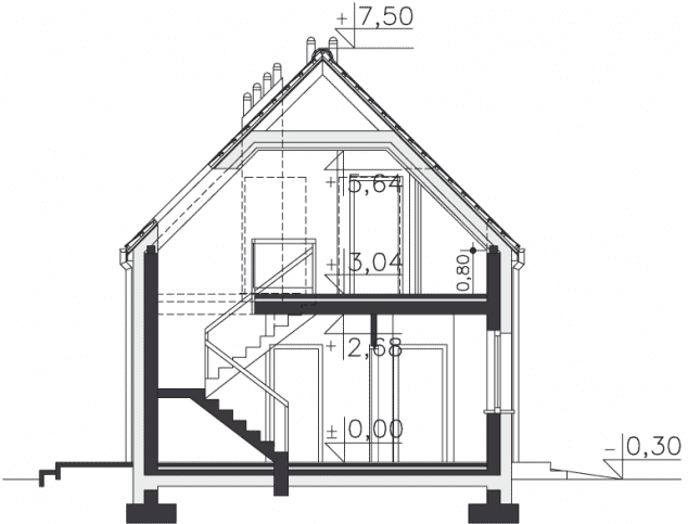 Rzut projektu Nairobi (LMP334) - Przekrój