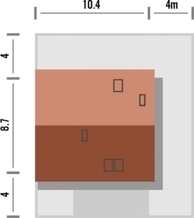 Rzut projektu Alvin 2 z garażem - Rzut na działce