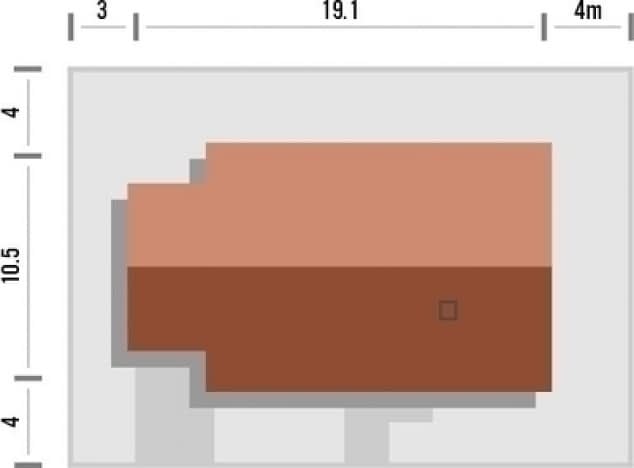 Rzut projektu Avatar EU z garażem - Rzut na działce