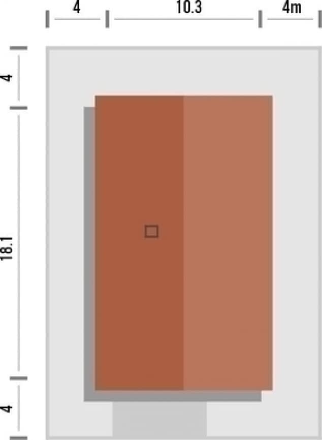 Rzut projektu Da Vinci JU z garażem - Rzut na działce