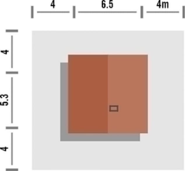 Rzut projektu Domek 4 - Rzut na działce