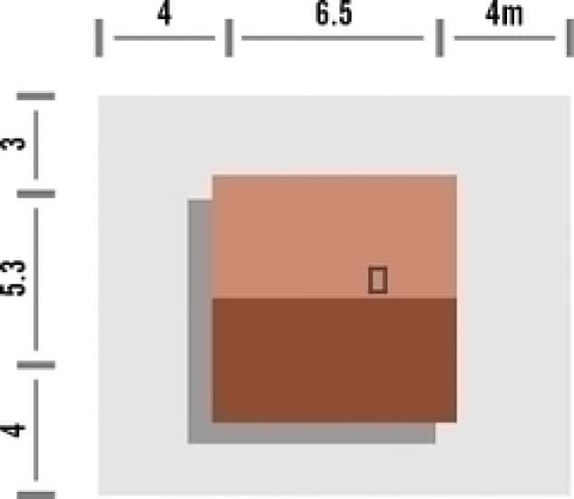 Rzut projektu Domek 5 - Rzut na działce
