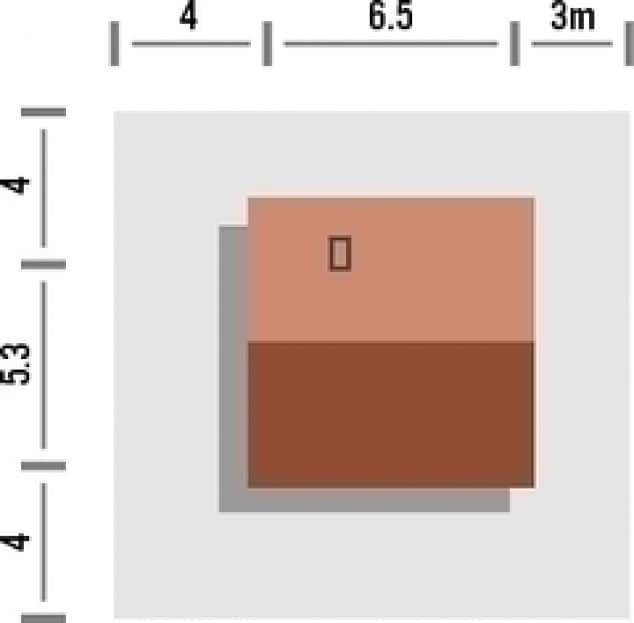 Rzut projektu Domek 7 - Rzut na działce