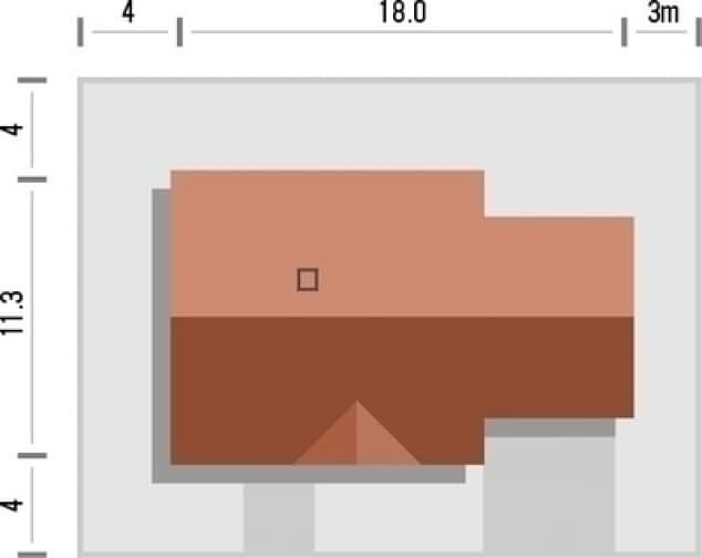 Rzut projektu Figaro 2G z garażem dwustanowiskowym - Rzut na działce