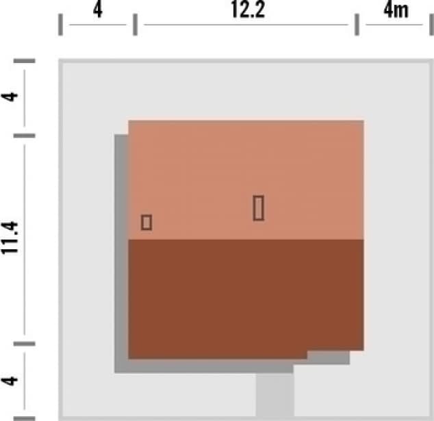 Rzut projektu Flamenco EU z garażem - Rzut na działce