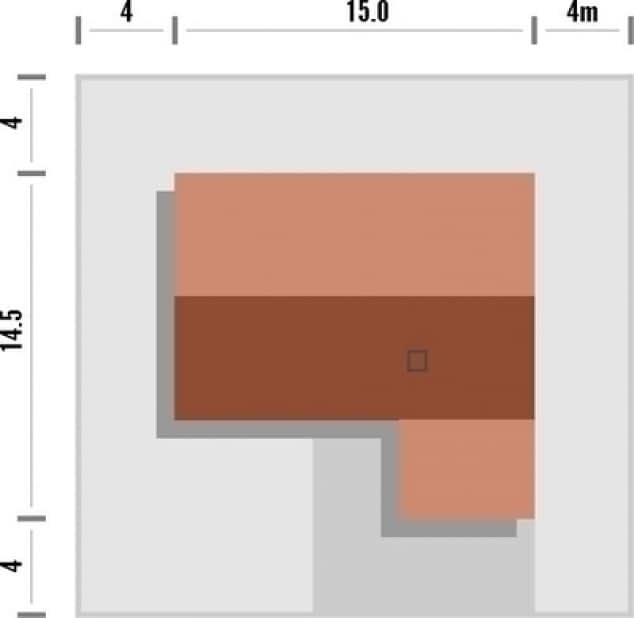 Rzut projektu Inter z garażem - Rzut na działce