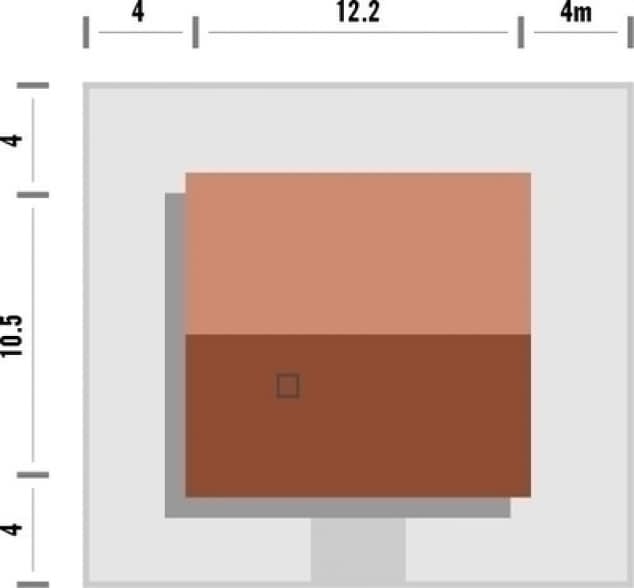 Rzut projektu Karmelek EU - Rzut na działce