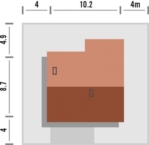 Rzut projektu Majówka z garażem - Rzut na działce