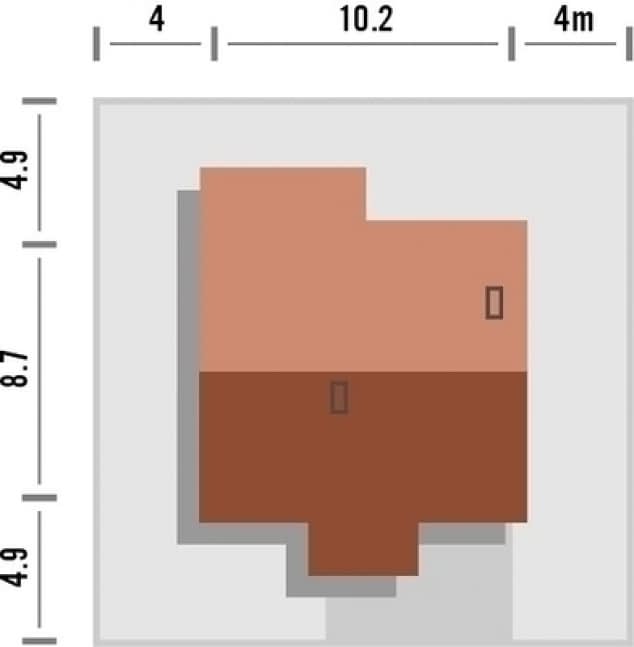 Rzut projektu Majówka 2 z garażem - Rzut na działce