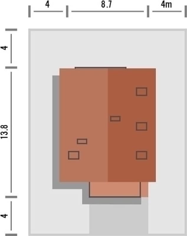 Rzut projektu Panorama z garażem - Rzut na działce