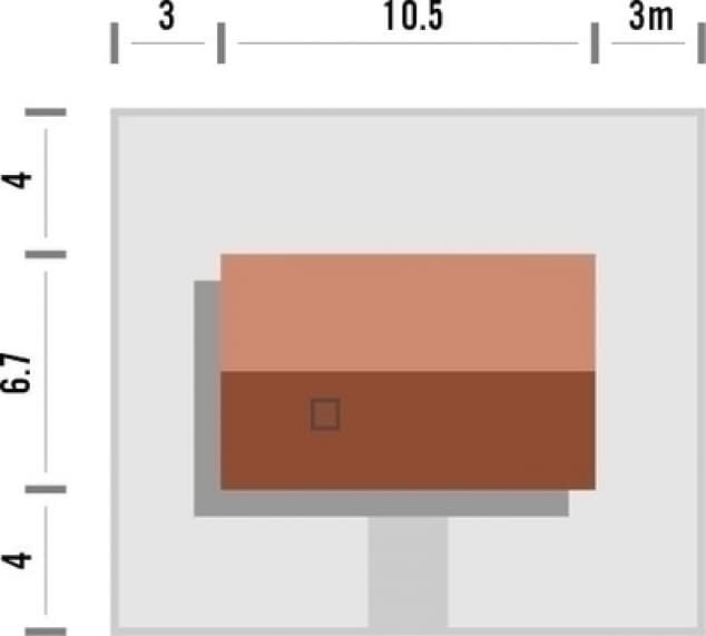 Rzut projektu Studio 21 - Rzut na działce