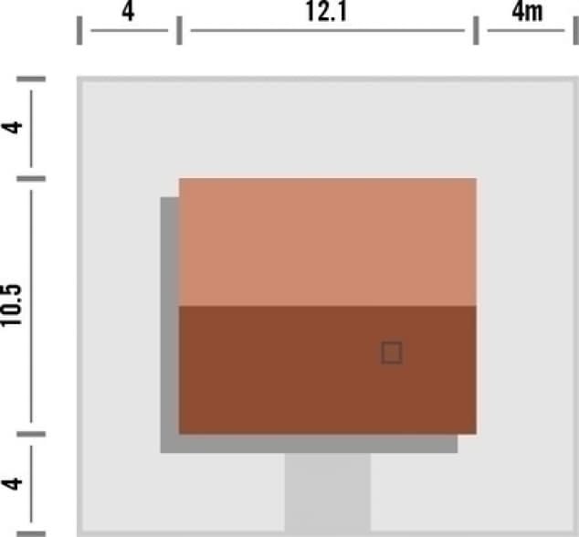 Rzut projektu Studio 27 - Rzut na działce