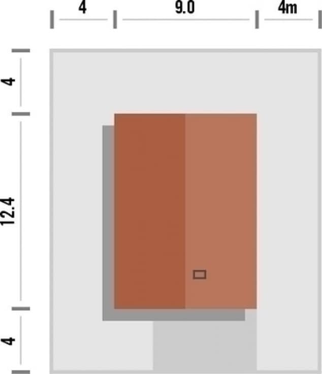 Rzut projektu Studio 44 - Rzut na działce