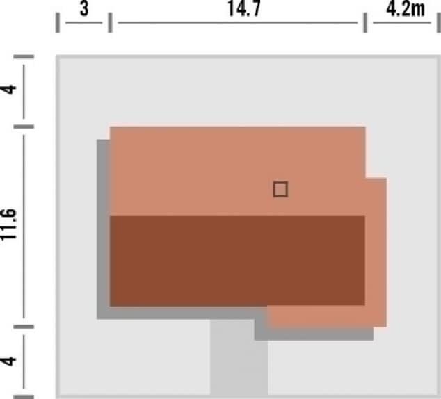 Rzut projektu Studio 57 - Rzut na działce