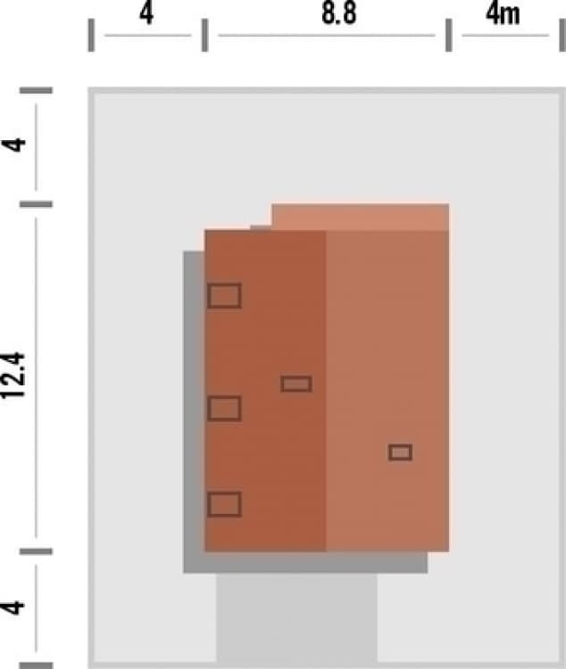 Rzut projektu Studio 63 - Rzut na działce