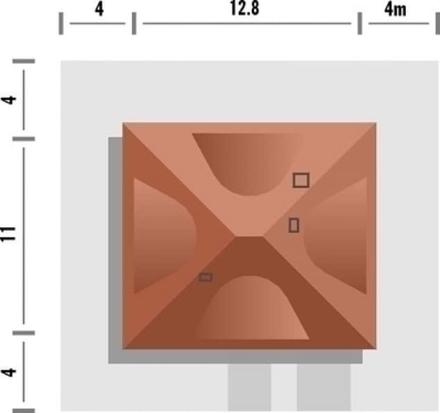 Rzut projektu Szafir z garażem - Rzut na działce
