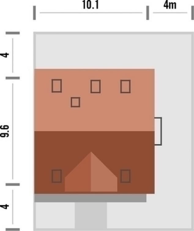 Rzut projektu Tetris 4 - Rzut na działce