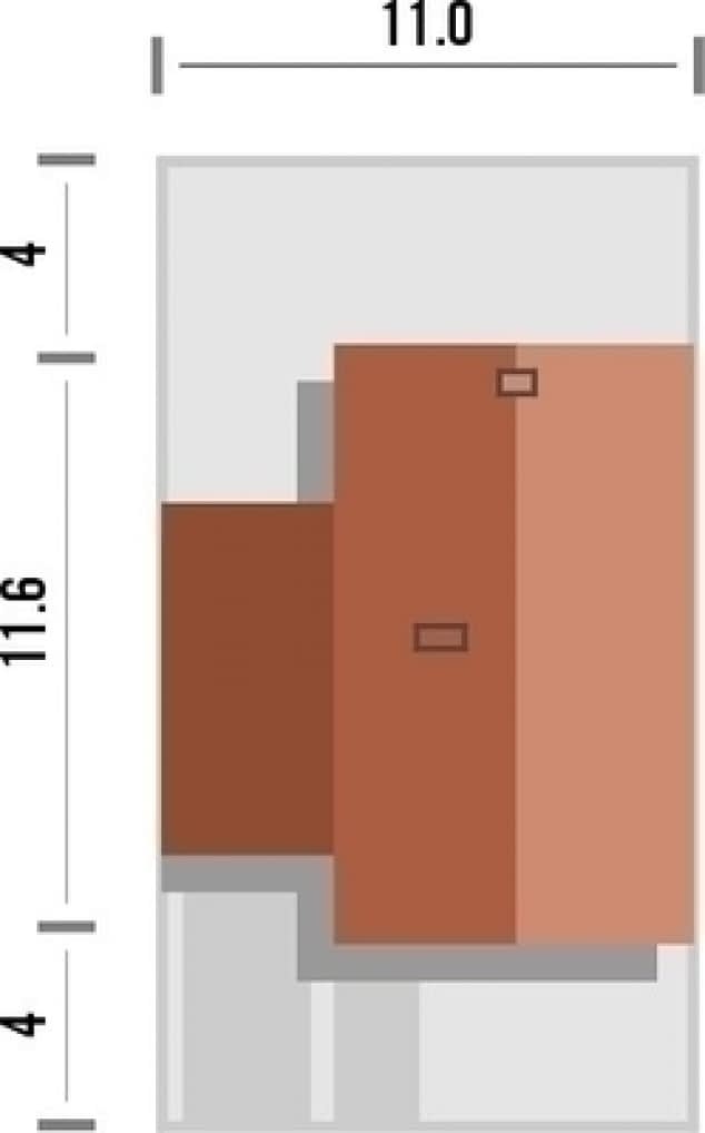 Rzut projektu Ultra 2 z garażem - Rzut na działce