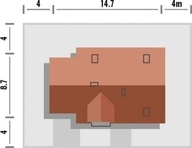 Rzut projektu Umbria z garażem - Rzut na działce