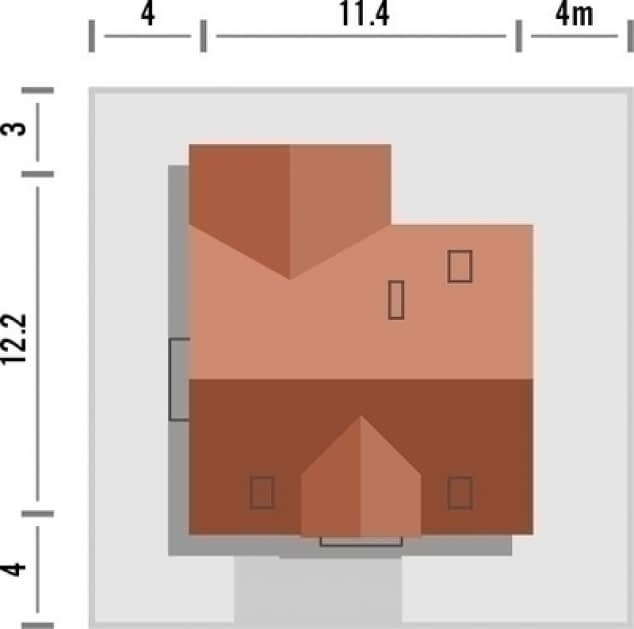 Rzut projektu Venus 2 - Rzut na działce