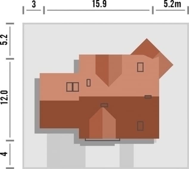 Rzut projektu Wenecja 2G z garażem dwustanowiskowym - Rzut na działce