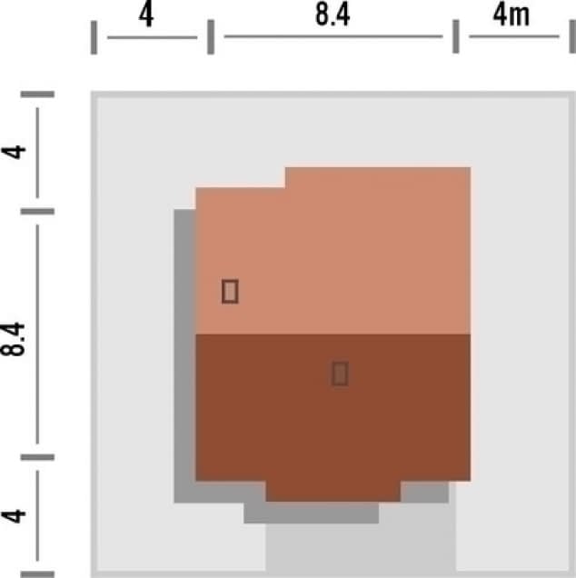 Rzut projektu Werbena - Rzut na działce