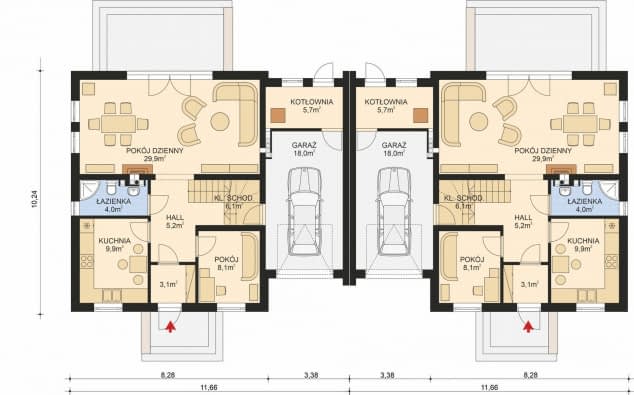 Rzut projektu APS 209 - Parter