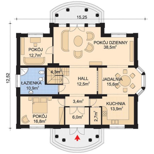 Rzut projektu APS 048 - Parter