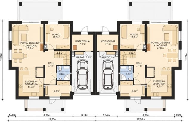 Rzut projektu APS 149 NEW - Parter