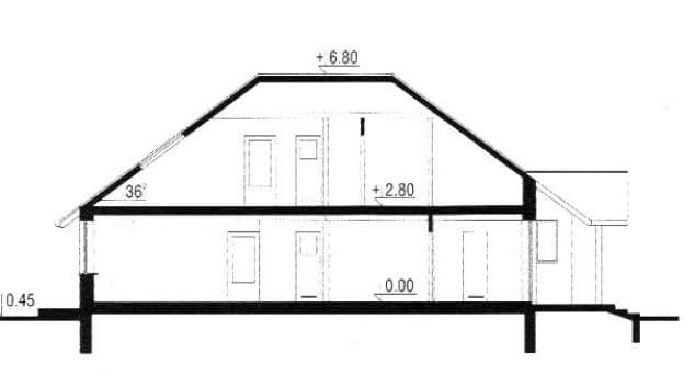 Rzut projektu WB-3366 - Przekrój