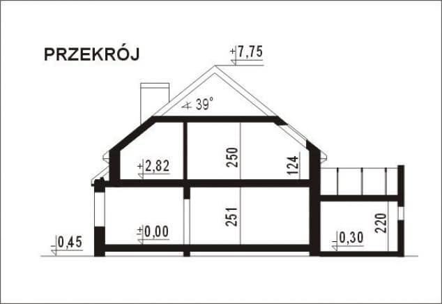 Rzut projektu WB-3406 - Przekrój