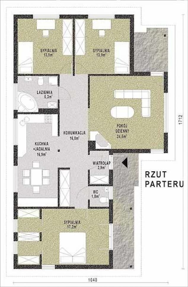 Rzut projektu WB-3925 - Parter