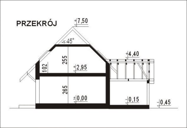 Rzut projektu WB-3939 - Przekrój