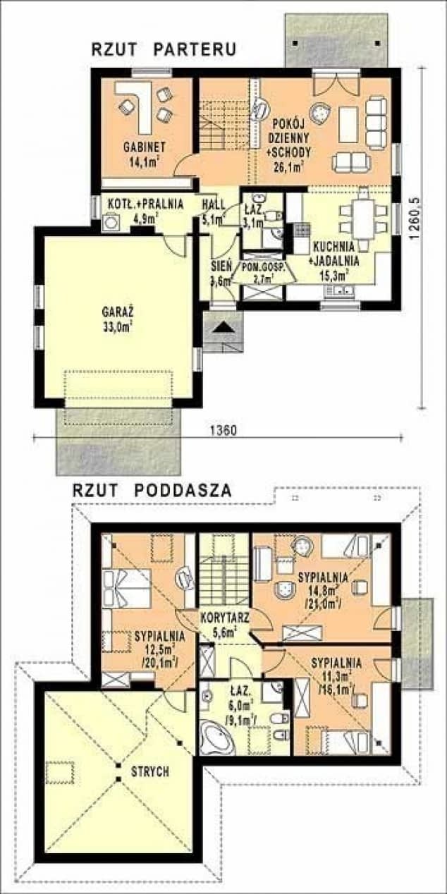 Rzut projektu WB-3964 - Parter