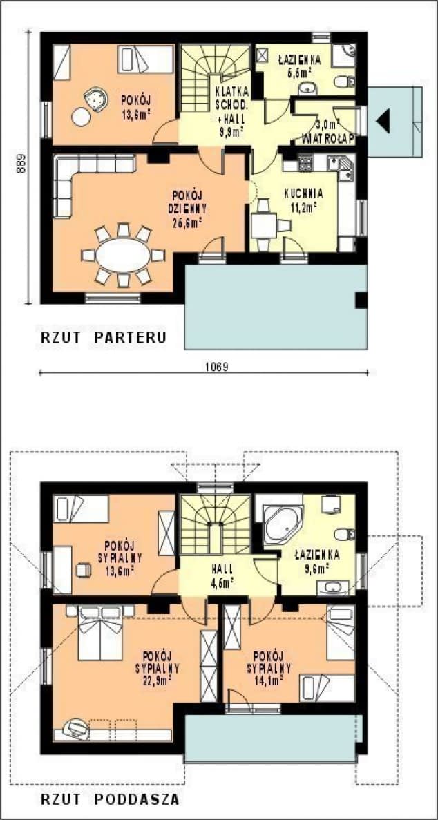 Rzut projektu WB-3970 - Parter