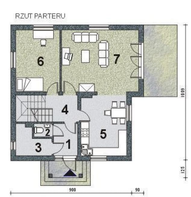 Rzut projektu WB-3902 - Parter