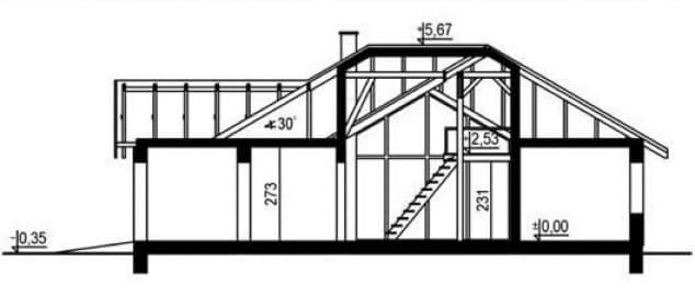 Rzut projektu WB-3414 - Przekrój