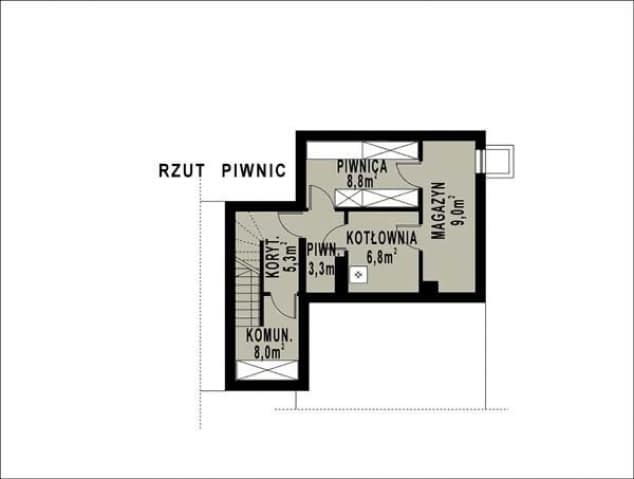 Rzut projektu WB-0027 - Piwnica